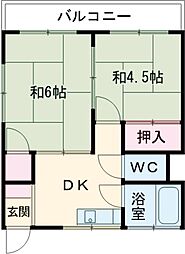 セブンハイツ 3階2Kの間取り