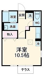 JR南武線 川崎新町駅 徒歩14分の賃貸アパート 1階ワンルームの間取り