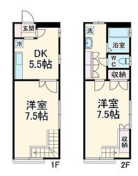 葛城ハイリビング壱番館 1階2DKの間取り