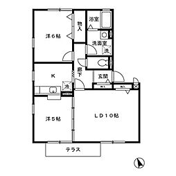 パセオ青葉の森参番館 2LDKの間取図画像