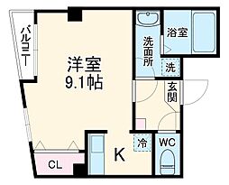 京成千葉線 新千葉駅 徒歩4分の賃貸マンション 4階1Kの間取り
