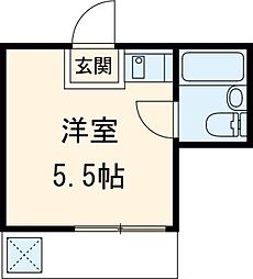 ヴェールドプレリー 1階ワンルームの間取り