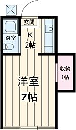 JR中央線 阿佐ケ谷駅 徒歩8分の賃貸アパート 2階1Kの間取り
