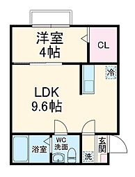 ヴィライルマーレ 1LDKの間取図画像