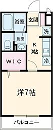 ソレイユ瑞江 1階1Kの間取り
