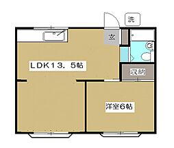 ハイツヤマグチ 1LDKの間取図画像