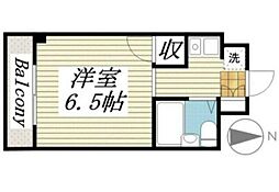 京王線 分倍河原駅 徒歩9分の賃貸マンション 3階ワンルームの間取り