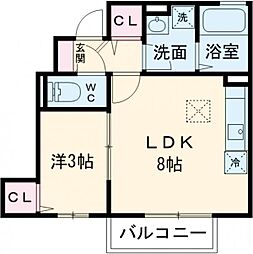 多摩都市モノレール 泉体育館駅 徒歩7分の賃貸アパート 1階1LDKの間取り