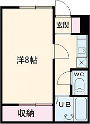 京王相模原線 稲城駅 徒歩9分の賃貸アパート 1階1Kの間取り