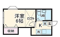 JR横浜線 古淵駅 徒歩15分の賃貸アパート 1階1Kの間取り