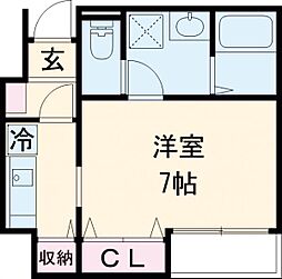 さくらハウス 1階1Kの間取り