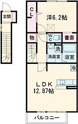 JR南武線 西府駅 徒歩4分の賃貸アパート 2階1LDKの間取り