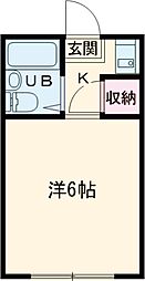 ハイツハセガワ 2階1Kの間取り