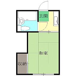 コーポラス野島 1階1Kの間取り