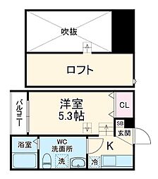 西武池袋線 西所沢駅 徒歩10分の賃貸アパート 1階ワンルームの間取り