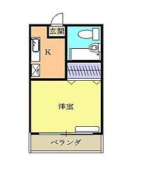ベルコート104 1Kの間取図画像