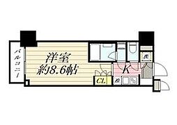 リアナスティル森下 407 4階1Kの間取り