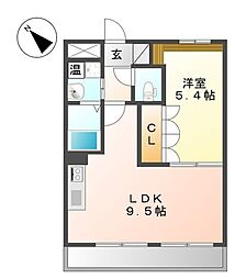 京王相模原線 稲城駅 徒歩13分の賃貸アパート 2階1LDKの間取り