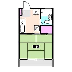 小泉コーポ 2階1Kの間取り