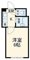 ラメール相模大野 1階1Kの間取り