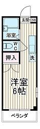 京王相模原線 京王稲田堤駅 徒歩7分の賃貸マンション 3階1Kの間取り