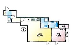 マンション国母 3階1LDKの間取り