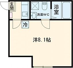JR中央線 八王子駅 徒歩6分の賃貸アパート 2階1Kの間取り