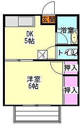 丸田マンション 3階1DKの間取り