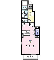 湘南新宿ライン高海 高崎問屋町駅 徒歩16分の賃貸アパート 1階ワンルームの間取り