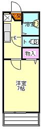 プロムナードハイツ 2階1Kの間取り