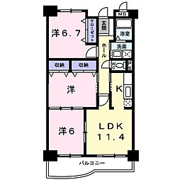 クラール 3LDKの間取図画像