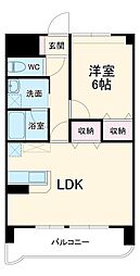 東武伊勢崎線 新伊勢崎駅 徒歩18分の賃貸マンション 4階1LDKの間取り