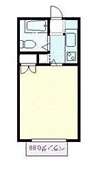 アーバンハイム第二 2階1Kの間取り