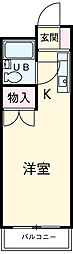 梅田ビル 3階1Kの間取り
