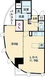 東急田園都市線 駒沢大学駅 徒歩8分の賃貸マンション 8階1LDKの間取り