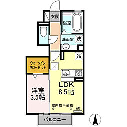ｅ・Ｌａｖｉｅ　木曽川 1階1LDKの間取り