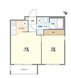 三軒茶屋レジデンス 2階1LDKの間取り