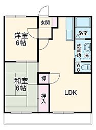 豊橋鉄道渥美線 小池駅 徒歩7分の賃貸アパート 2階2LDKの間取り