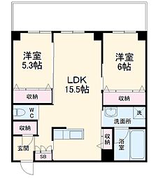 ＣＡＳＡ　ＺＥＲＯ 3階2LDKの間取り