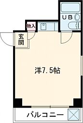 アリュール自由が丘 4階ワンルームの間取り