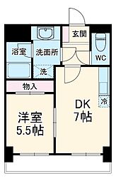 サンローズ本町 1DKの間取図画像