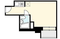 大橋スカイハイツ 4階ワンルームの間取り