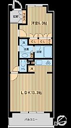 東急世田谷線 若林駅 徒歩7分の賃貸マンション 4階1LDKの間取り