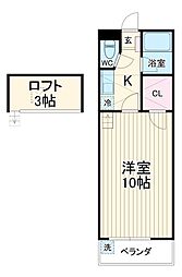 JR東海道本線 豊橋駅 バス10分 境田下車 徒歩7分の賃貸アパート 2階1Kの間取り