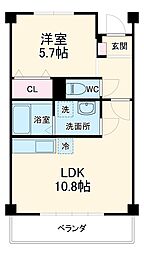 JR東海道本線 豊橋駅 バス25分 三菱レイヨン入口下車 徒歩2分の賃貸マンション 2階1LDKの間取り