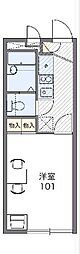 レオパレスマダミ 2階1Kの間取り