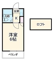豊橋鉄道渥美線 愛知大学前駅 徒歩7分の賃貸アパート 1階1Kの間取り