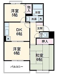 JR京浜東北・根岸線 与野駅 徒歩13分の賃貸アパート 3階3DKの間取り