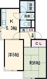 東急東横線 学芸大学駅 徒歩3分の賃貸マンション 1階2Kの間取り