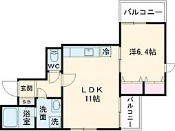 東急田園都市線 駒沢大学駅 徒歩3分の賃貸マンション 1階1LDKの間取り